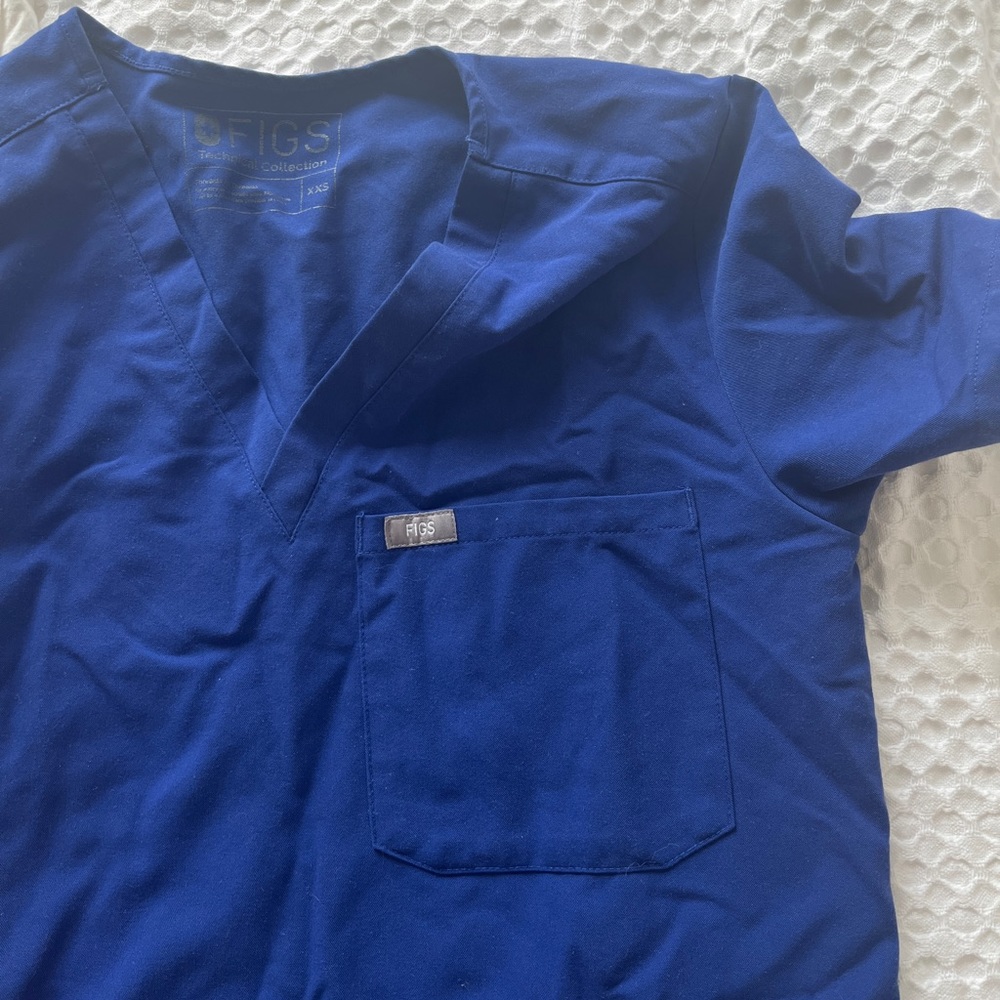 Figs Deep Royal Blue Scrub Top XXS
